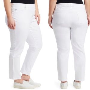 Eileen Fisher white slim soft jeans 14